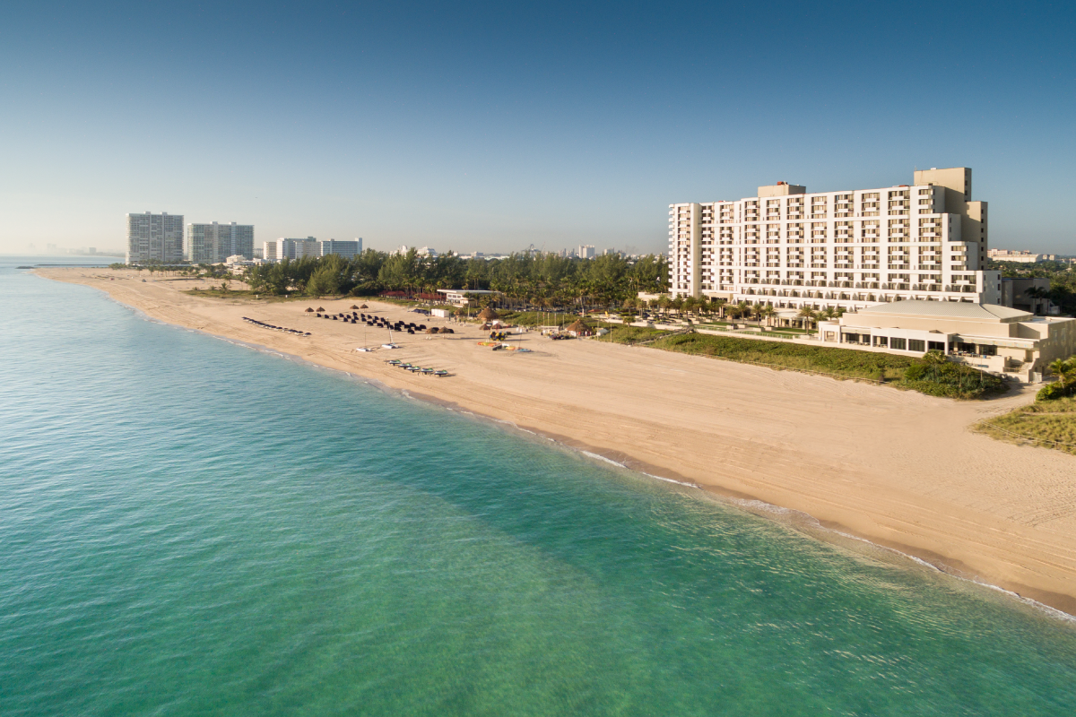 Aerial view of Fort Lauderdale Marriott Harbor Beach Resort & Spa