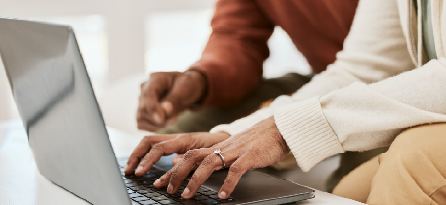 Insurance agents working on a computer