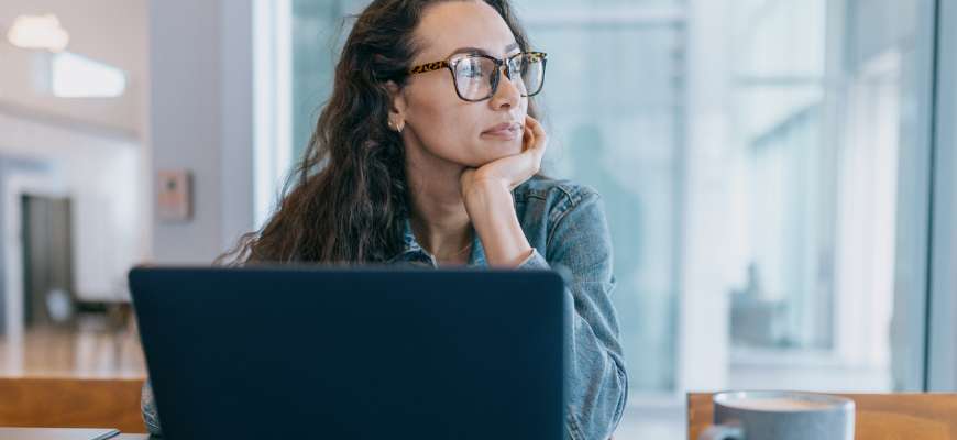 Insurance agent working on computer