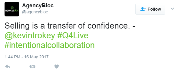 Kevin Trokey's "Selling is a Transfer of Confidence" Tweet