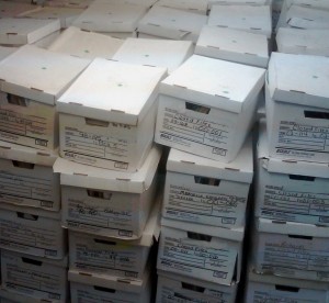 Boxes of files
