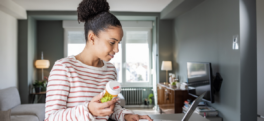 Insurance consumer cataloging their prescription drugs