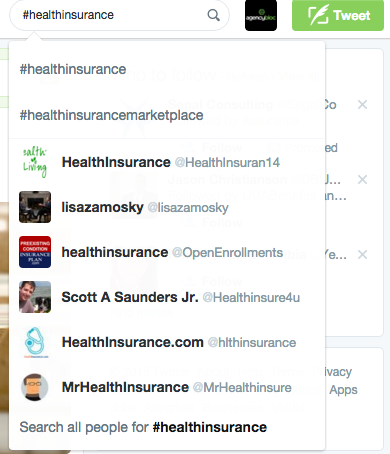 health insurance twitter search