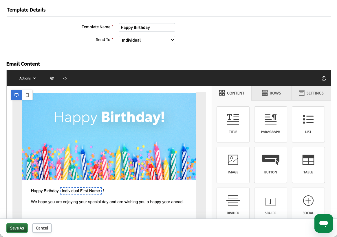 personalized email example