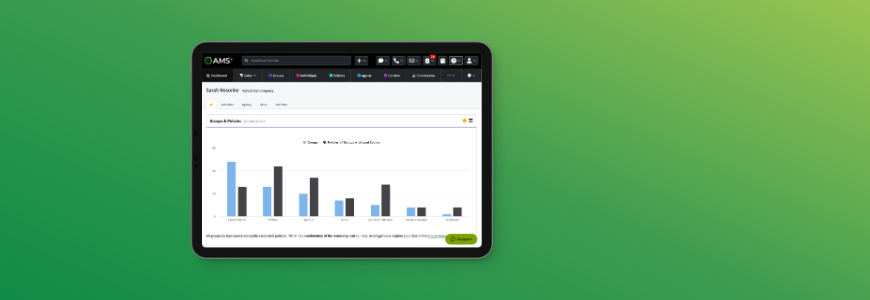AgencyBloc graphs on tablet