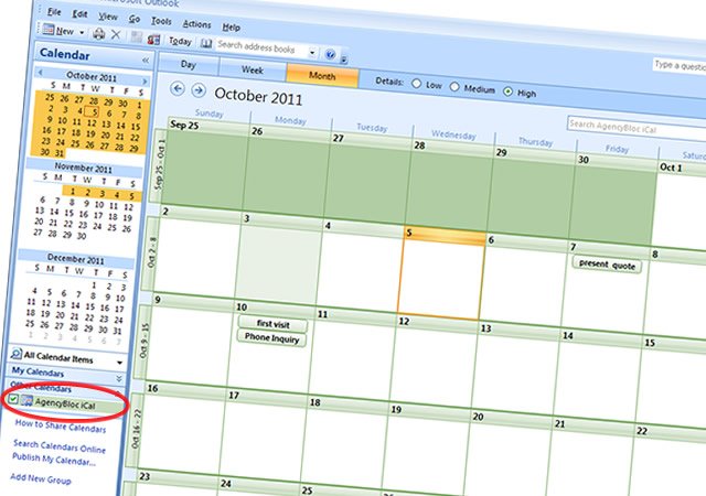 Outlook calendar