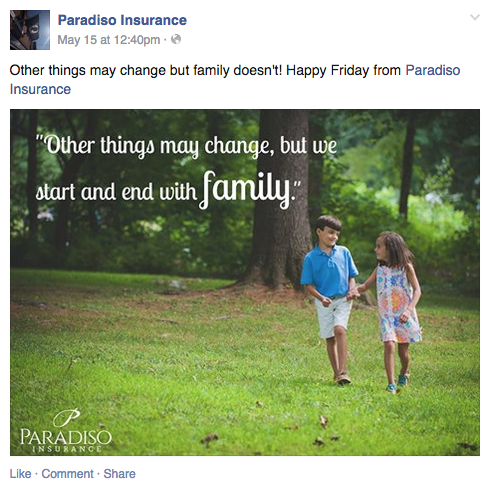 Paradiso Insurance Facebook Post