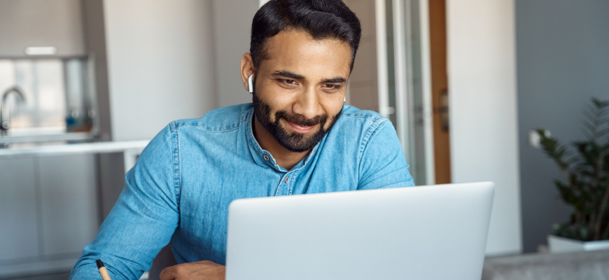 Guy working on computer