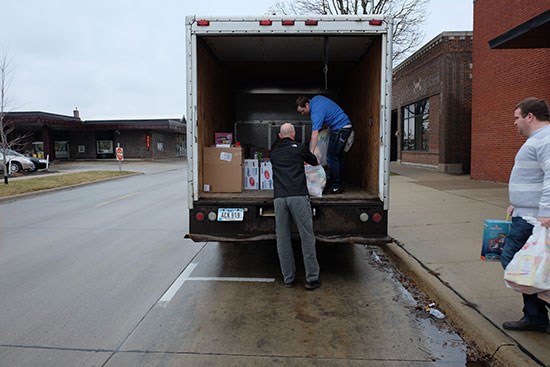 Loading the Salvation Army truck