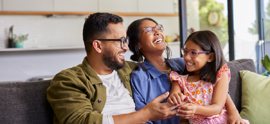 Family laughing