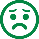 Disppointed face icon