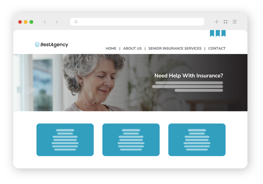 Example of insurance agency website