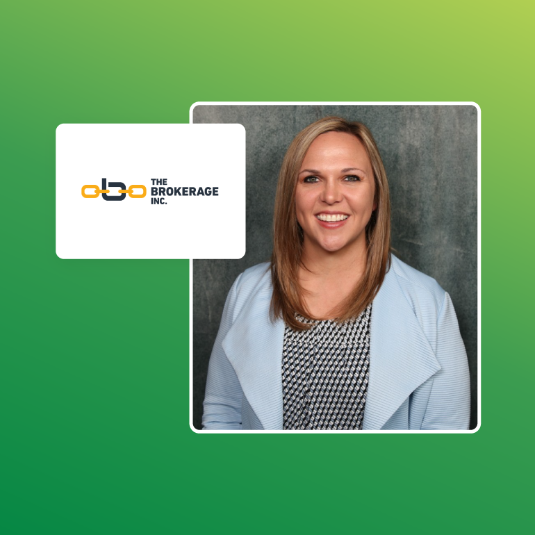 The Brokerage, Inc. logo and Cristin H. headshot