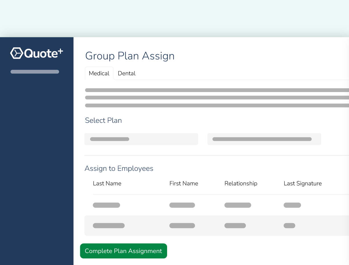 Mockup showing enrollment in Quote+