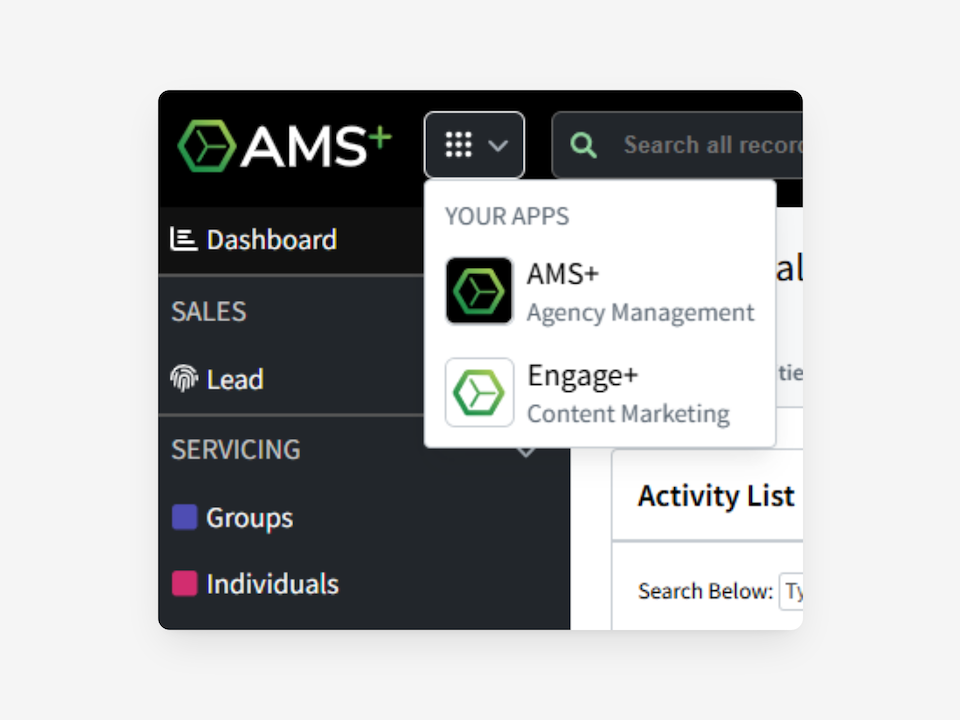 Digital marketing tools all connected within your insurance CRM