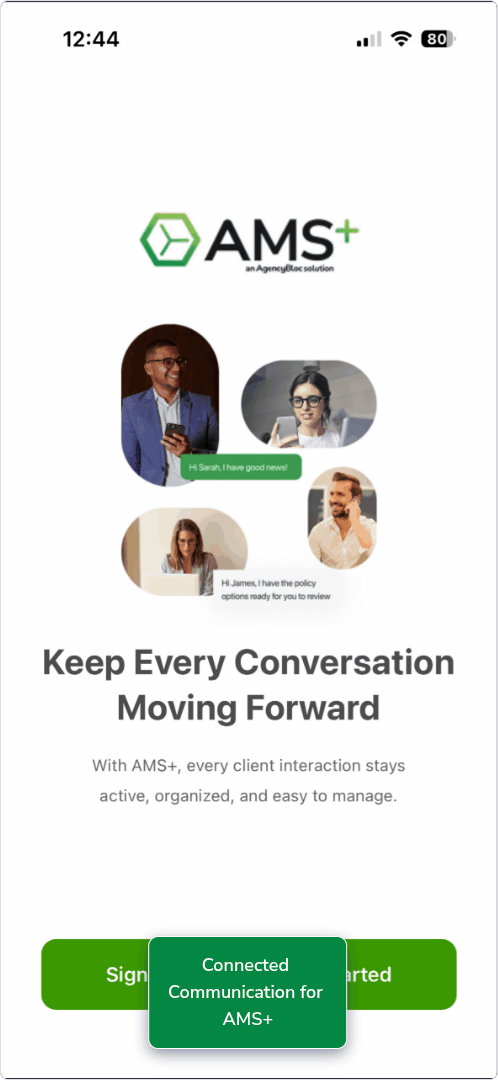 GIF showing AMS+ Talk & Text
