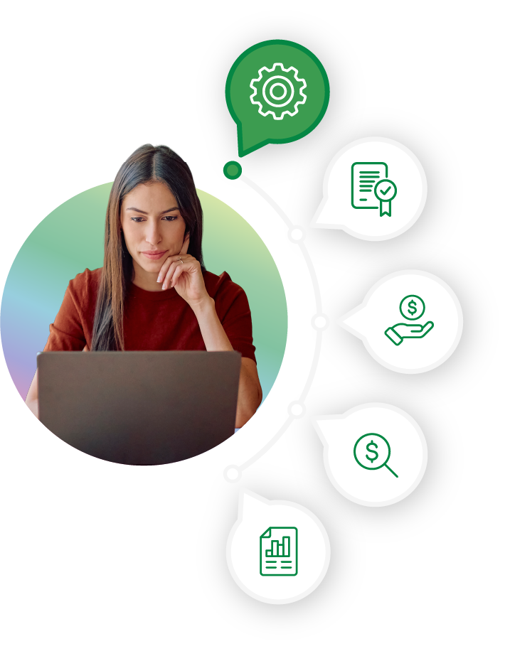 Woman working on laptop