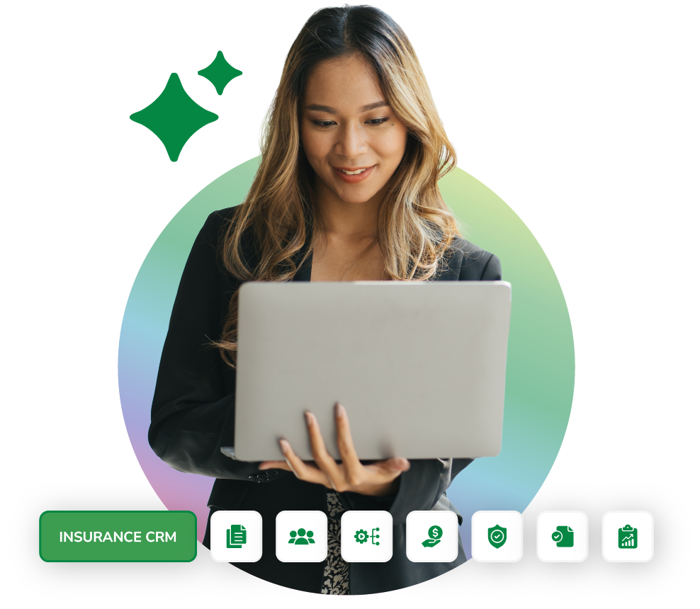 Woman working on laptop