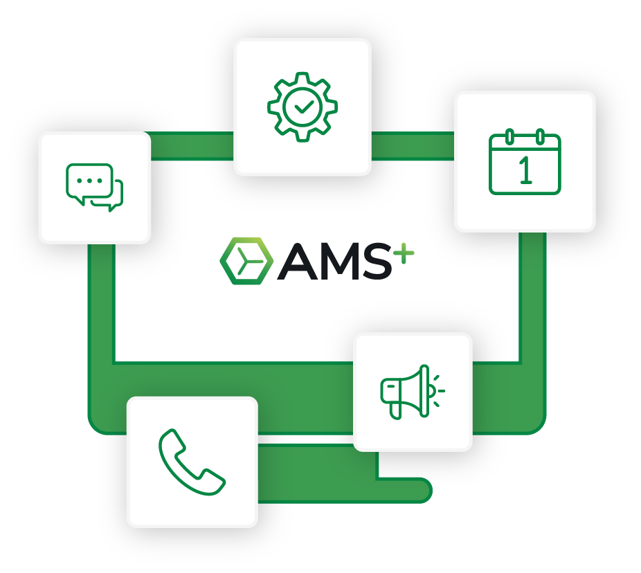 Graphic showing all of AgencyBloc's insurance CRM features