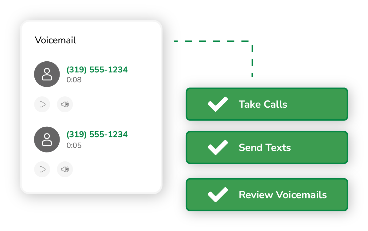 Image showing how AMS+ Talk & Text works