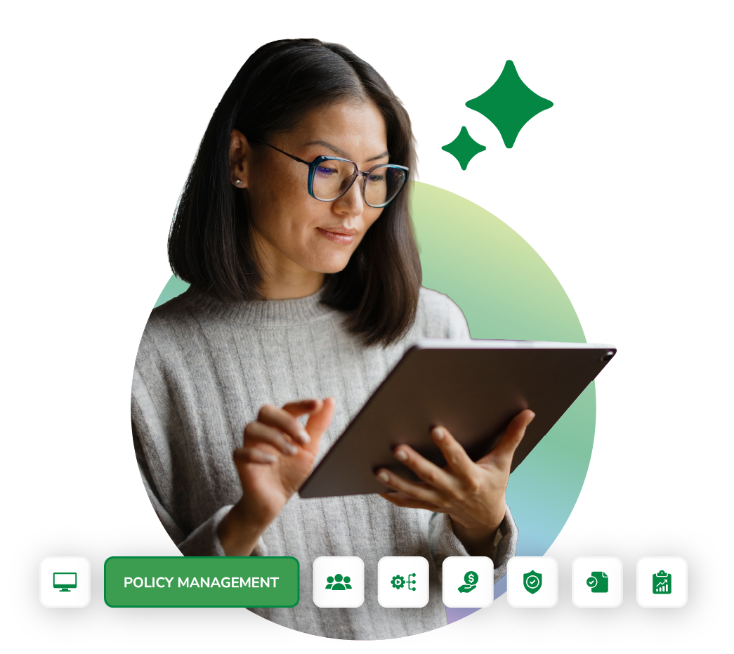 Woman working on iPad