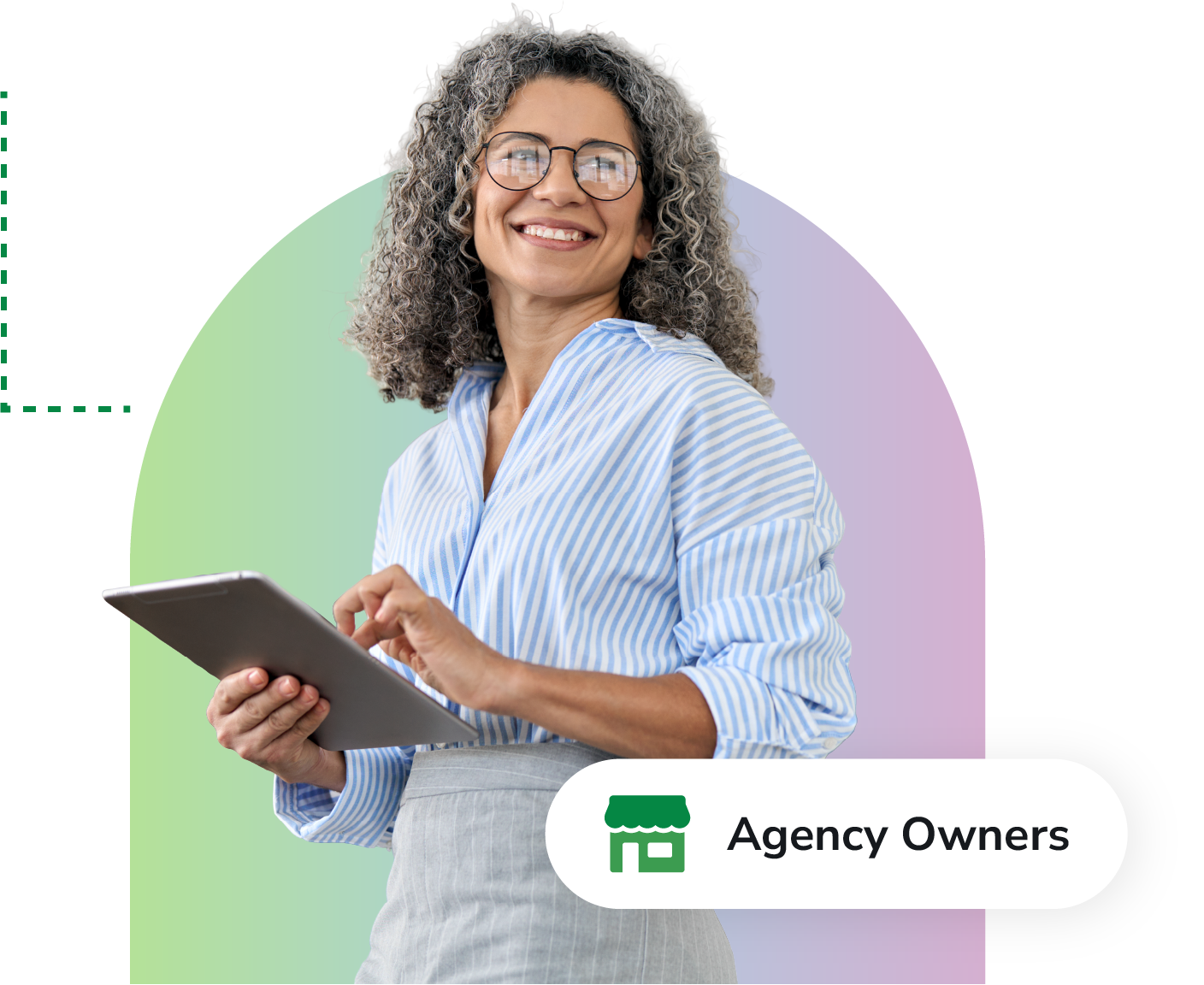 Smiling agency owner