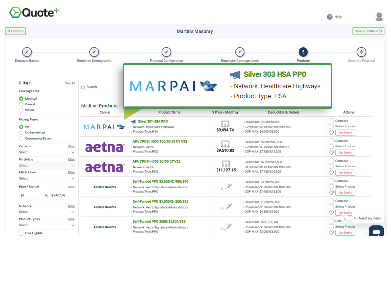 Policy detail screen in AgencyBloc
