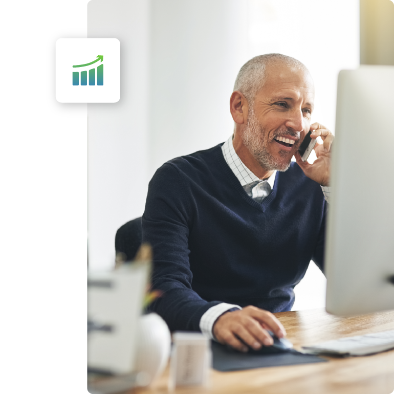 Business man talking on phone